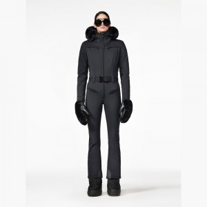 Ski Suit Goldbergh PARRY faux border Negras | RFVTCJ-921