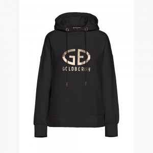 Sudadera con Capucha Goldbergh HARVARD Negras | QZEJWG-041