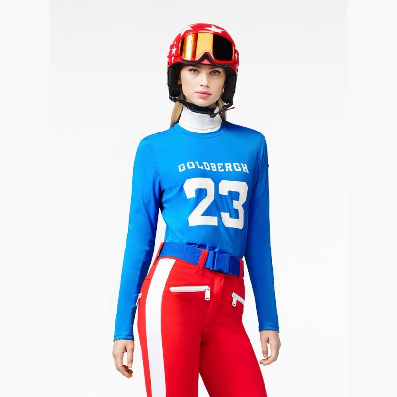 Camiseta Goldbergh GAME long sleeve Azules | DVXBML-659