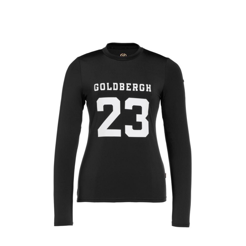 Camiseta Goldbergh GAME long sleeve Negras | KQVMEW-706