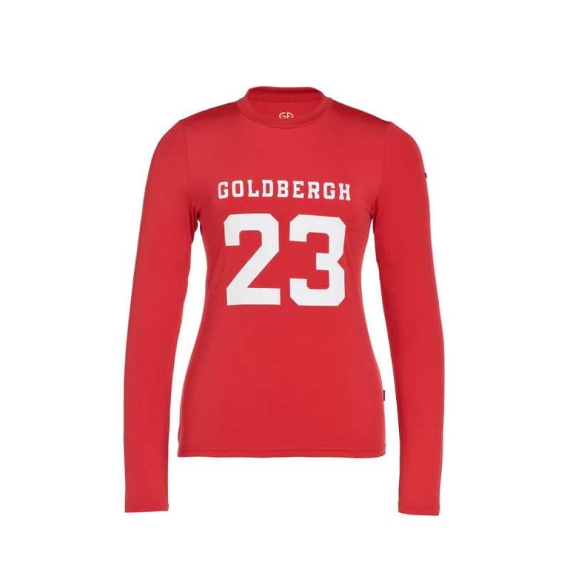 Camiseta Goldbergh GAME long sleeve Rojas | QHVSNZ-418