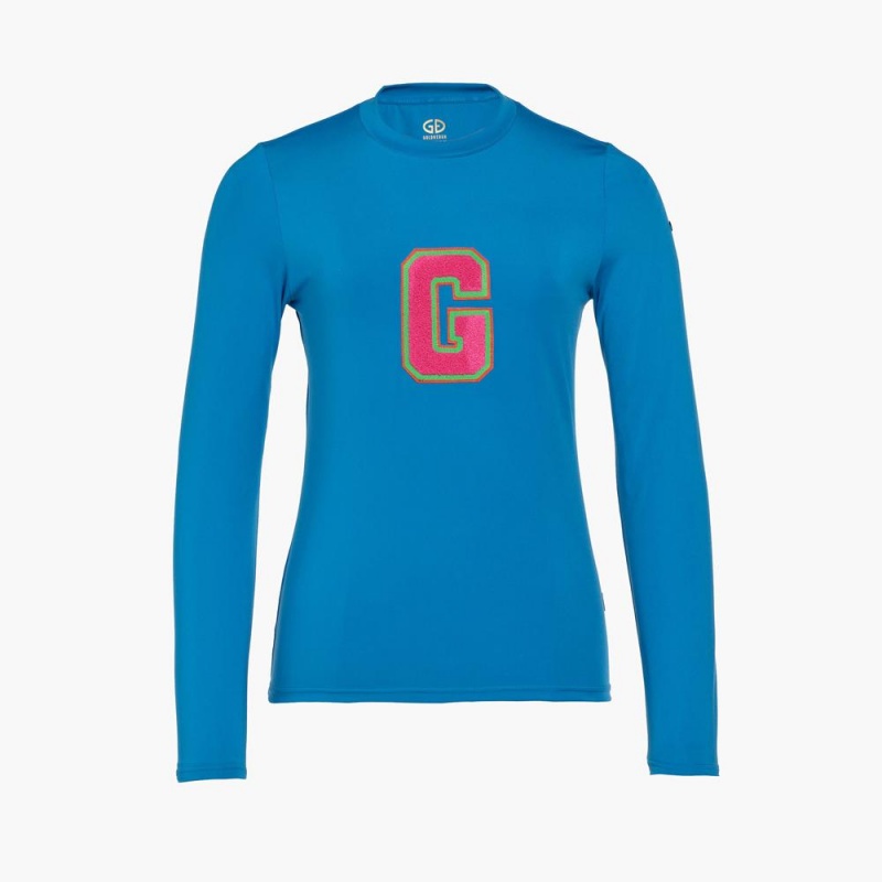 Camiseta Goldbergh SUPER G long sleeve Azules | OSMPYW-539