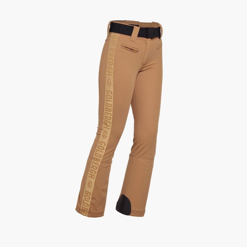 Pantalon Esquí Goldbergh GOLDEN EDGE Marrones | YCRKWO-102