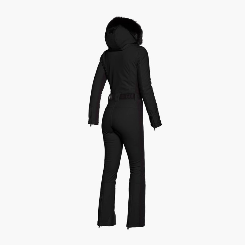 Ski Suit Goldbergh PARRY faux border Negras | RFVTCJ-921