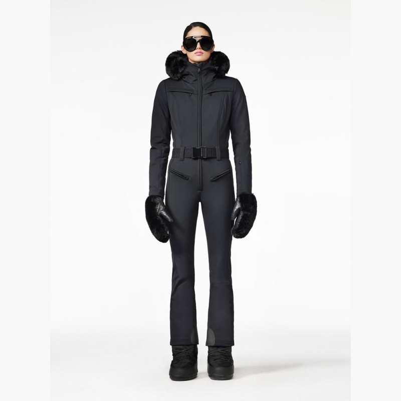 Ski Suit Goldbergh PARRY faux border Negras | RFVTCJ-921