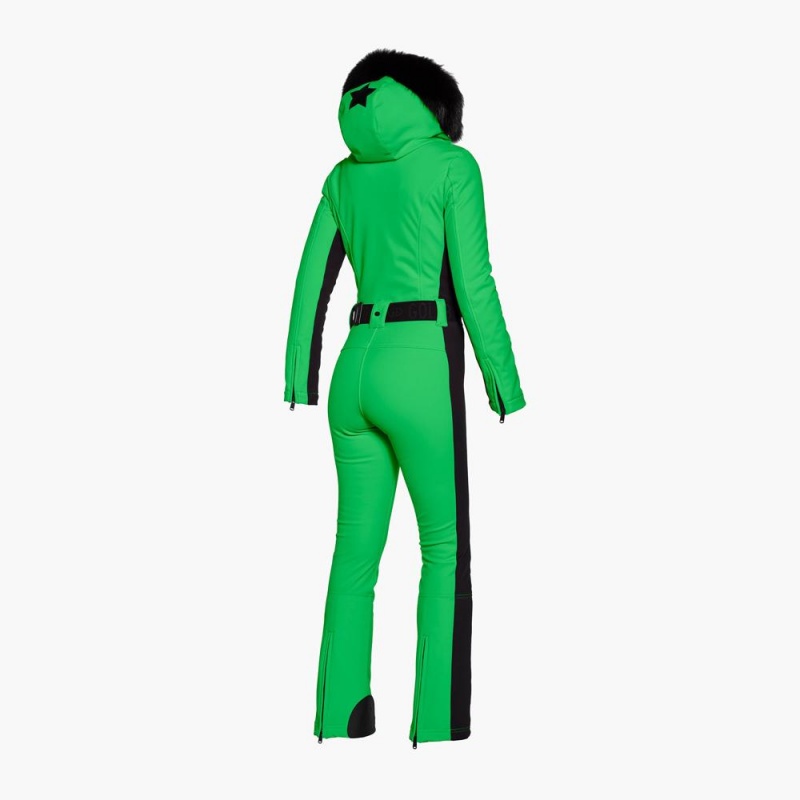 Ski Suit Goldbergh PARRY faux border long Verde | EVOQJU-510