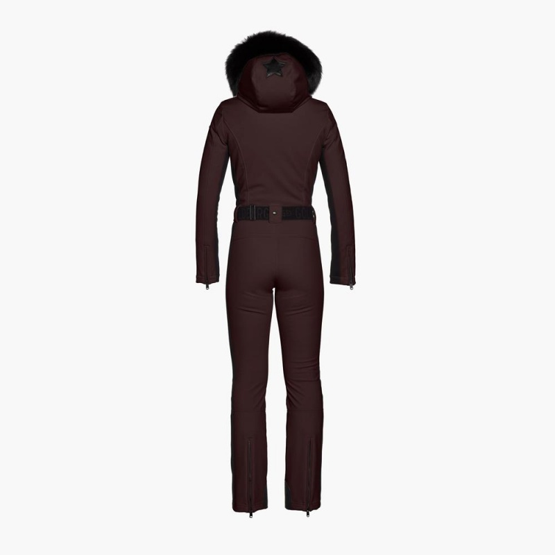 Ski Suit Goldbergh PARRY faux border long Marrones Oscuro | QVSYPH-968