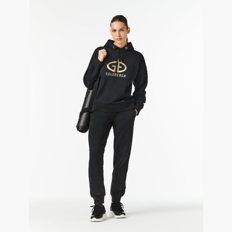 Sudadera con Capucha Goldbergh HARVARD Negras | QZEJWG-041