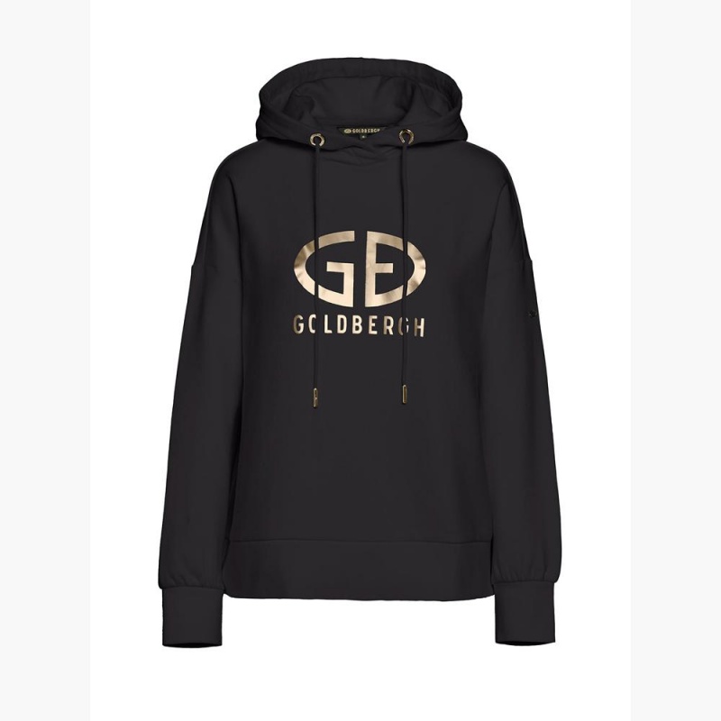 Sudadera con Capucha Goldbergh HARVARD Negras | QZEJWG-041