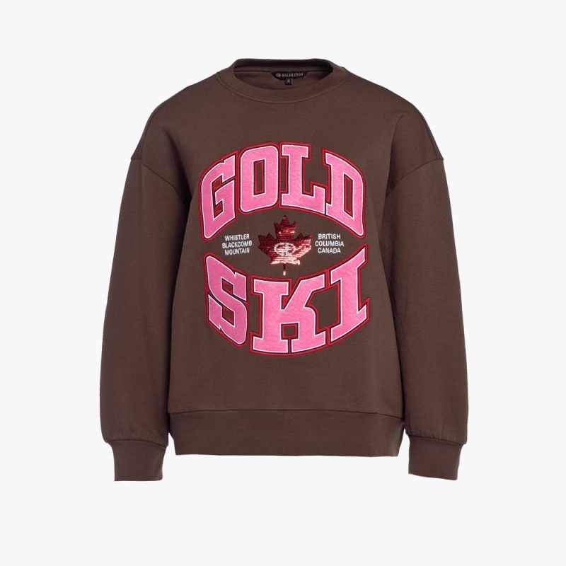 Suéter Goldbergh RINK crew neck Marrones | QUFNJH-429