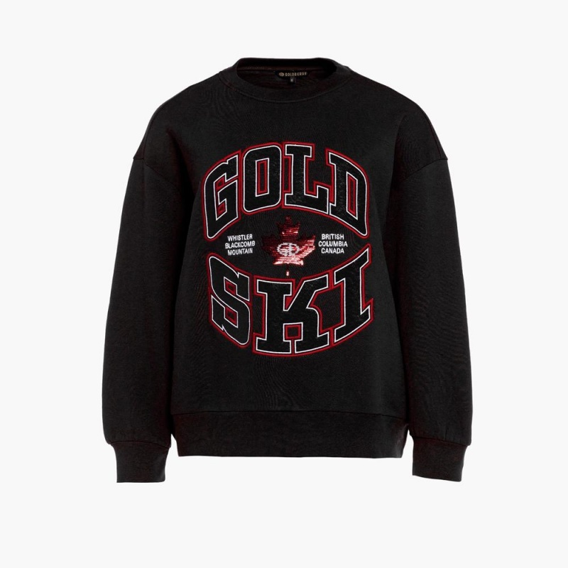 Suéter Goldbergh RINK crew neck Negras | BEUSYJ-427